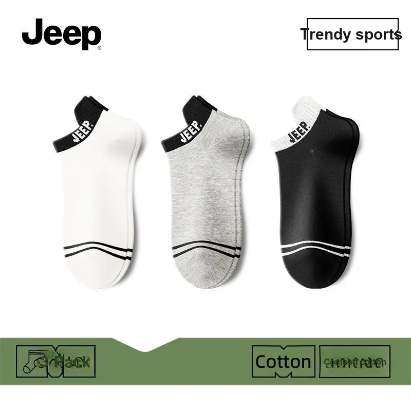 Jeep No Show Socks Unisex Multi double Loading-13