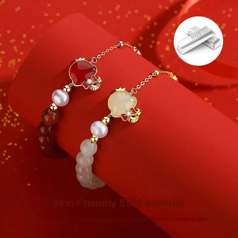 WEITIANXUAN Hetian Jade Bracelets Pale Greenish White Jade Women's-3