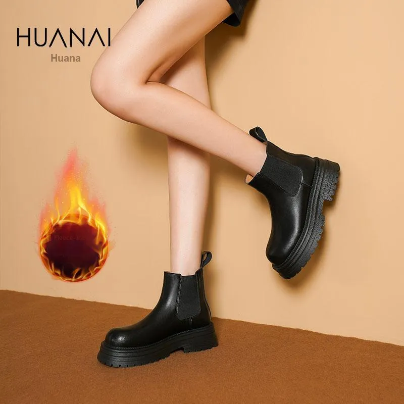 HUANAI Chelsea Boots Women's Black-8
