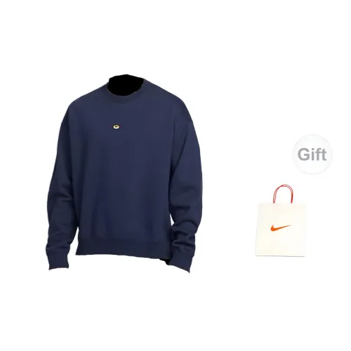 Nike Sweatshirts Unisex Navy Blue+Gift Bag