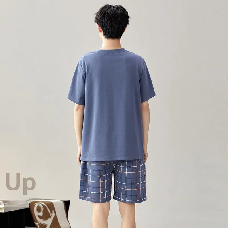 Pretty Lady Pajama Set Men's Navy Blue-1