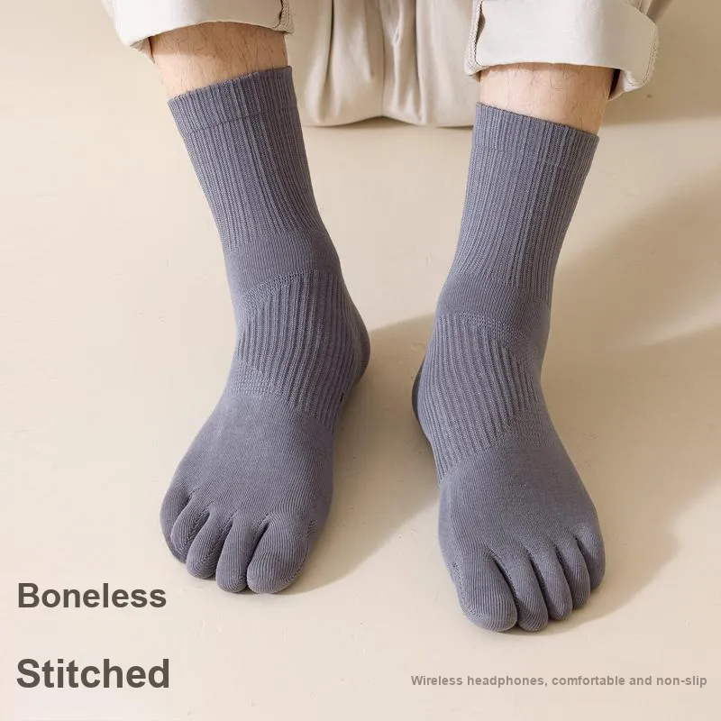 JIAZINI Mid Calf Socks Men's 5 Pack-8