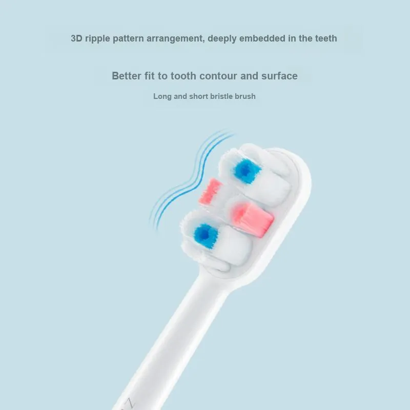 Zhibai Toothbrush Heads Copper Free Tufting Technology, 3D Ripple Pattern Arrangement, Food Grade Contact Material.-4