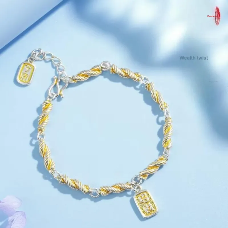 U state 999 Fine Silver Pure Silver Bracelets Women's-1