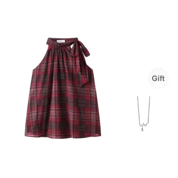 SONDR Tank Tops Women's Red Plaid