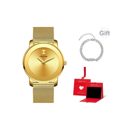 Clip Clop Кварцевый механизм ремешок из нержавеющей стали мужские часы белый циферблат