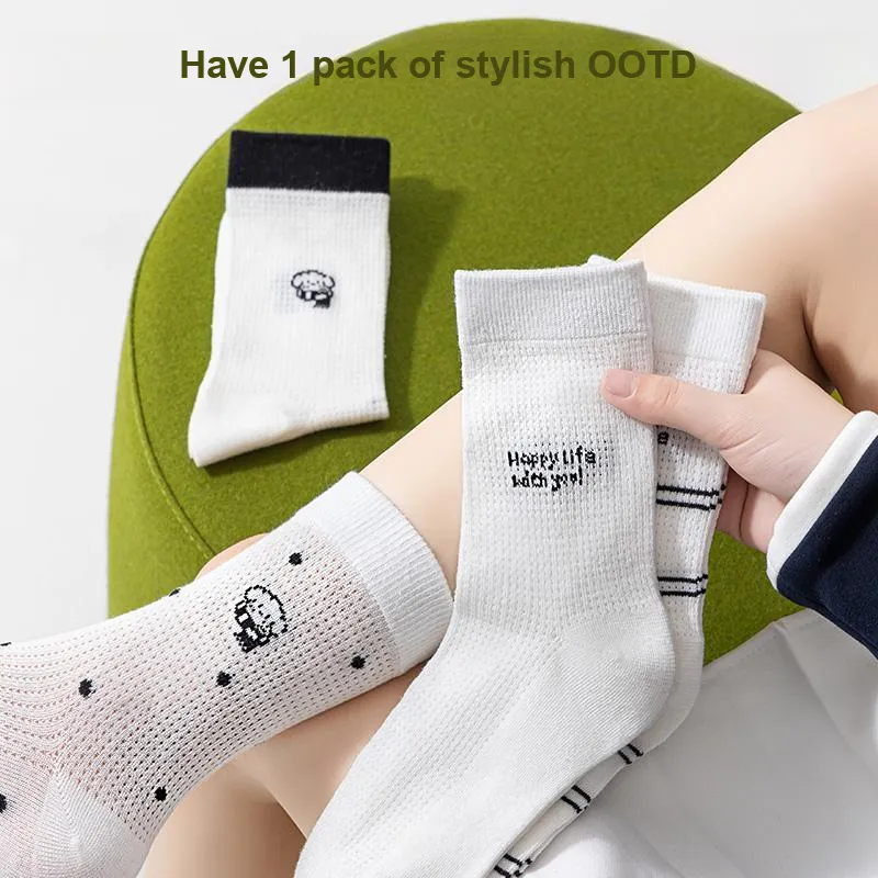 Top Melon Mid Calf Socks Women's 5 Pack-8