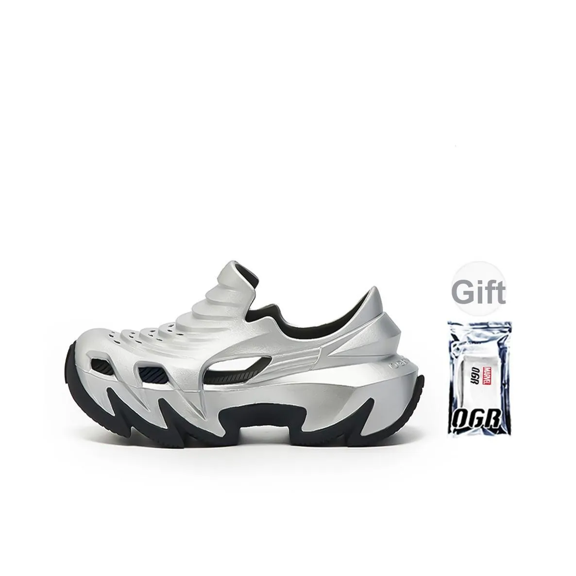 OGR DragonSpike Clogs Unisex Titanium Silver Metal OG Basic