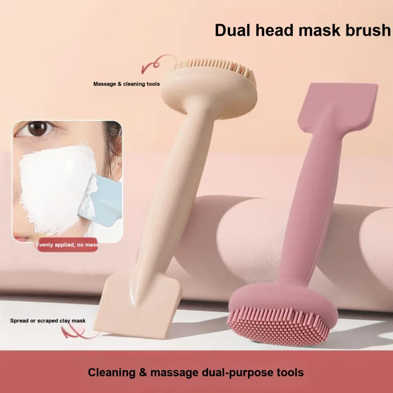 LMLTOP Clay Mask Application Cleaning Massage Facial Cleansing Brushes Dual Head Mask Brush-2