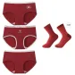3 Pack ("Fu" Character Decorations+Heart+Solid Color+Comes with 1 Pair of Random Socks)