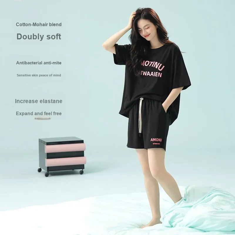 XIAFENYAN Pajama Set Women's Black-2
