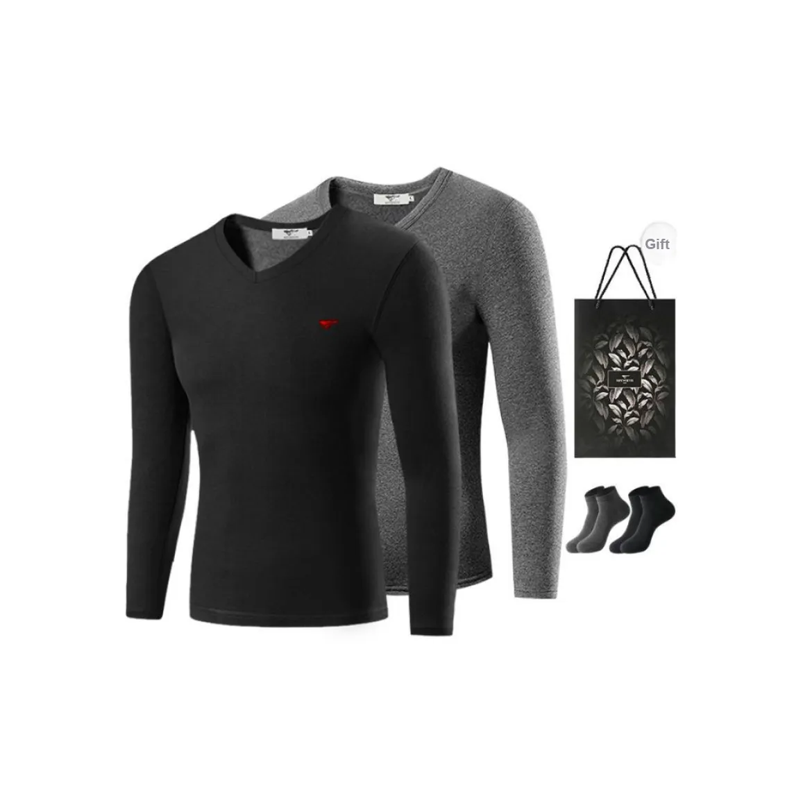 SEPTWOLVES Thermal Tops Men's 2 Pack+Shopping Bag