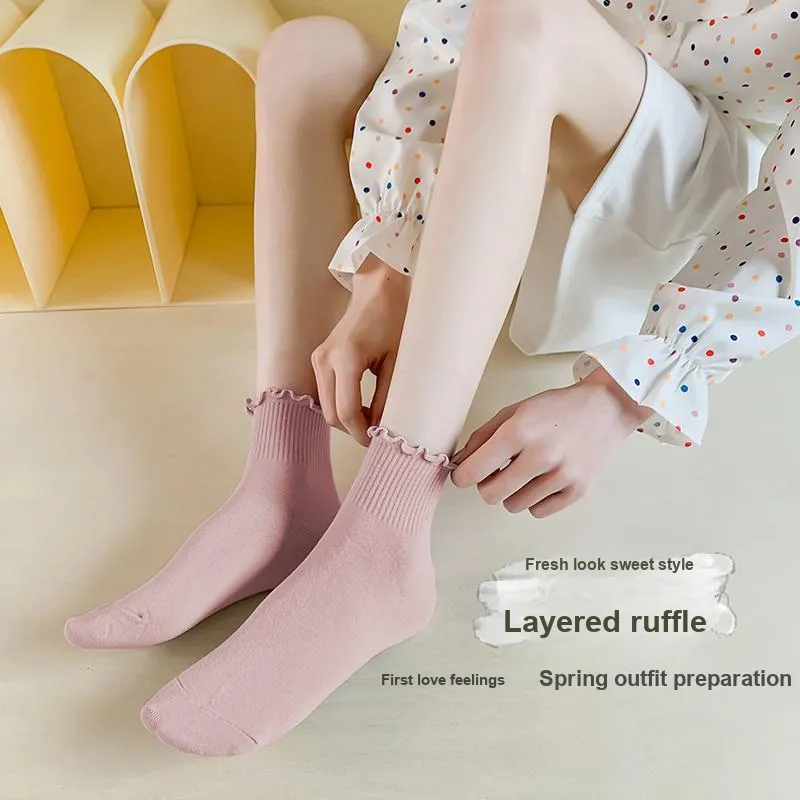 Lan Miao Mid Calf Socks Women's Shopping Bag 5 Pack-8