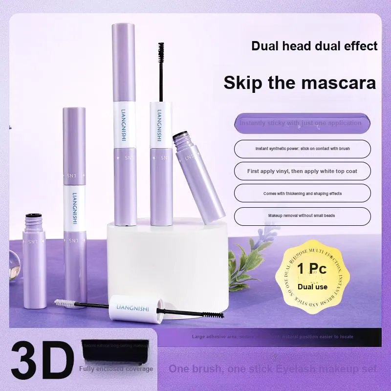 JINGNISHI Dual Head False Eyelashes Adhesive Long Lasting Super Sticky Quick Dry Natural Fusion 8.7g-3