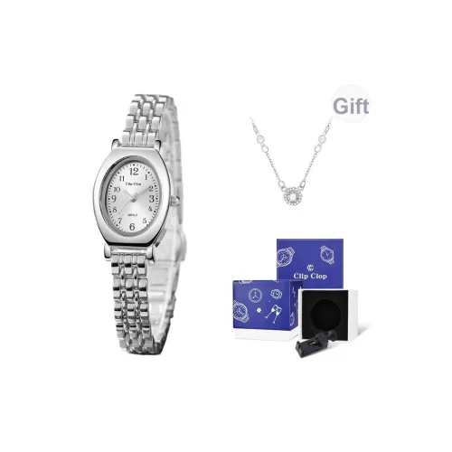 Clip Clop Кварцевый механизм стальной ремешок женские часы серебристый циферблат