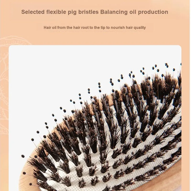 Kent Boar Bristle Airbag Clothing Sets Massage Comb Soothe Scalp PF01+PF02-2