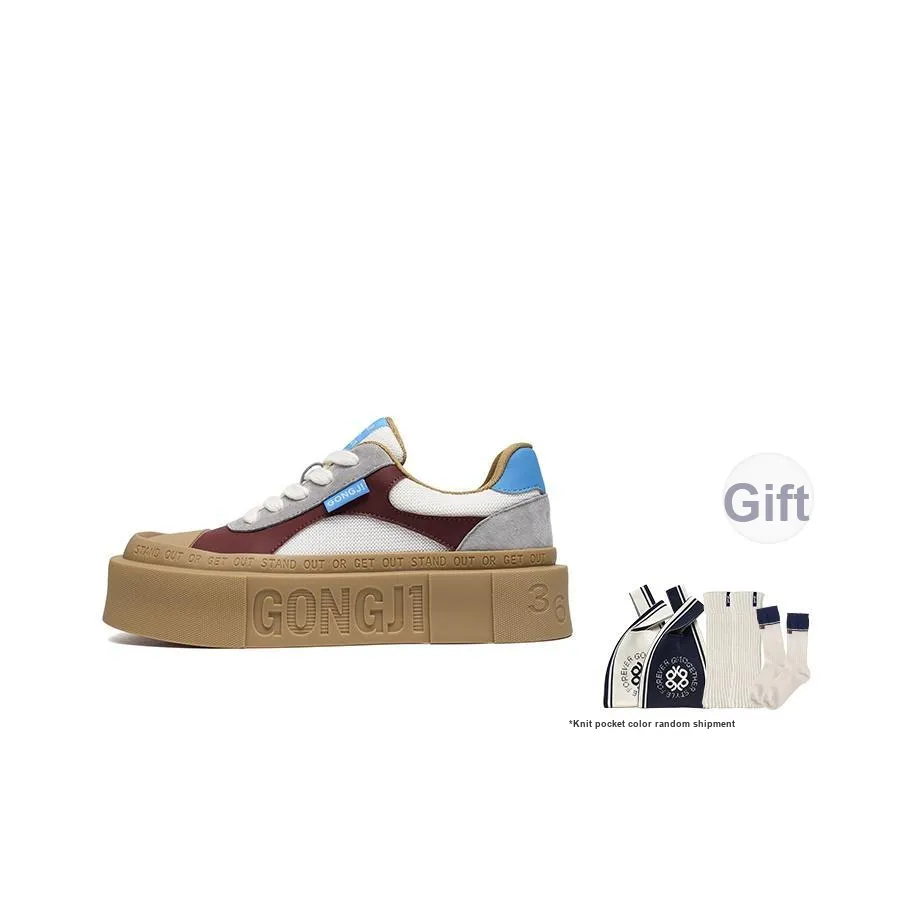 GONGJI Square Inches Skateboard Shoes Unisex Low top Red