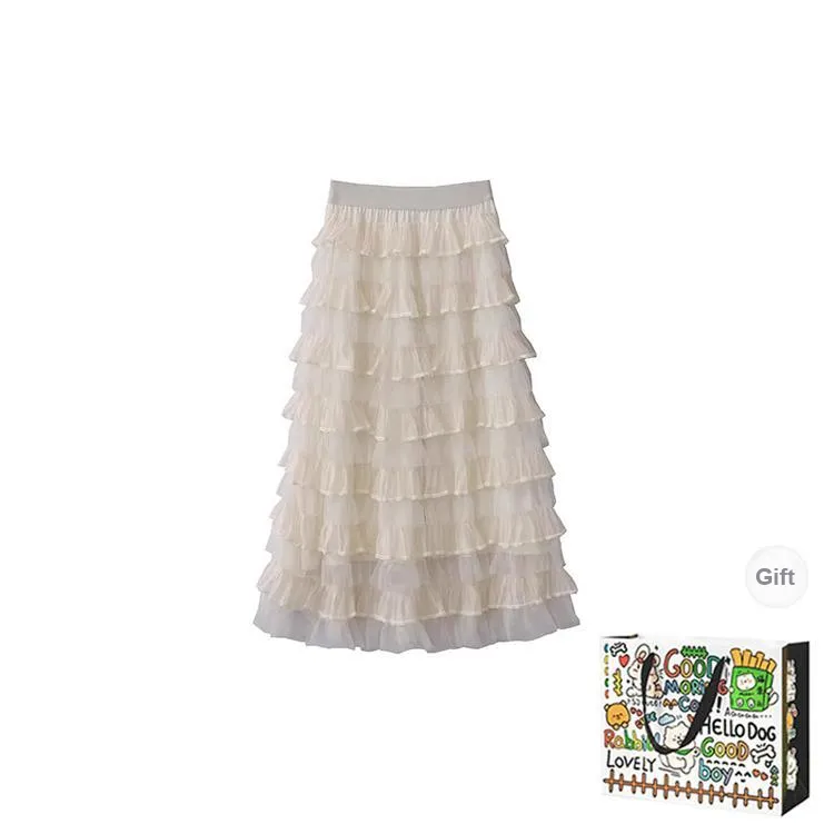 HAPG Casual Long Skirts Women's Apricot Shopping Bag-0