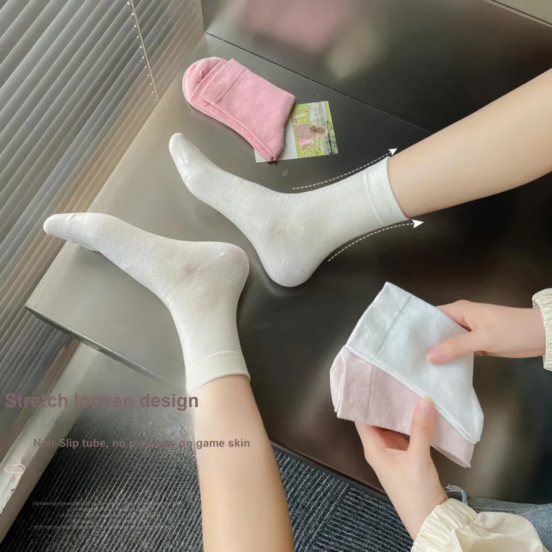 XXLLG Spring And Fall Mid Calf Socks Women's 4 Pack-5