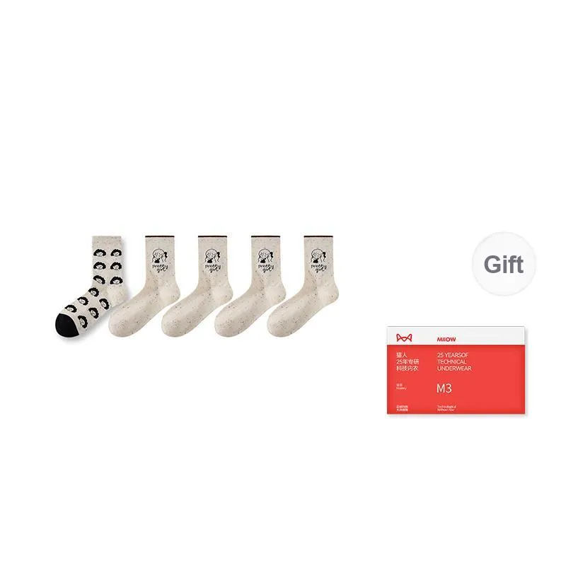 MIIOW Trend Party Series Mid Calf Socks Women's Shopping Bag Combo Set-4