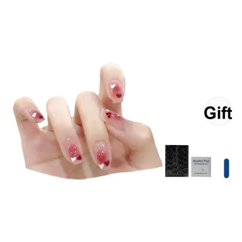 OUYUJI Ручной работы Готовый товар Съемный False Nail False Nail Миндаль Средний LADDER Румяна Смоки Стиль Instagram