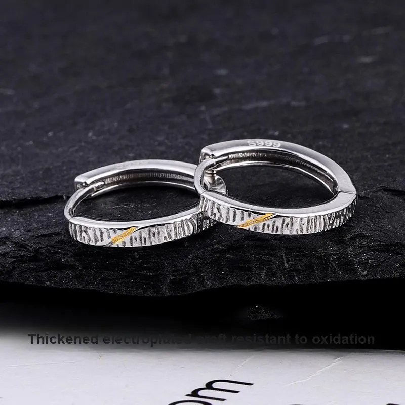 FOREVER MELODY 999 Fine Silver Earrings Men's-4
