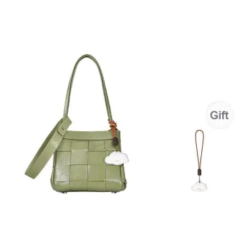 ANDFEEL Cow Leather Shoulder Bag Crossbody Bag Bucket Bag Small Size Women's Pea Green