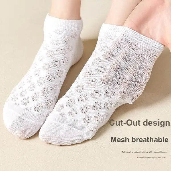 H-YXIANG No-Show Socks Women's 5 Pack White-3