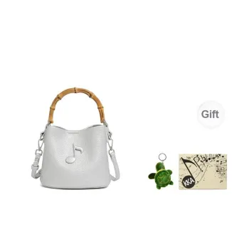 KKA Fabric Handbag Shoulder Bag Crossbody Bag Regular Women's Silver/Ecru/Black
