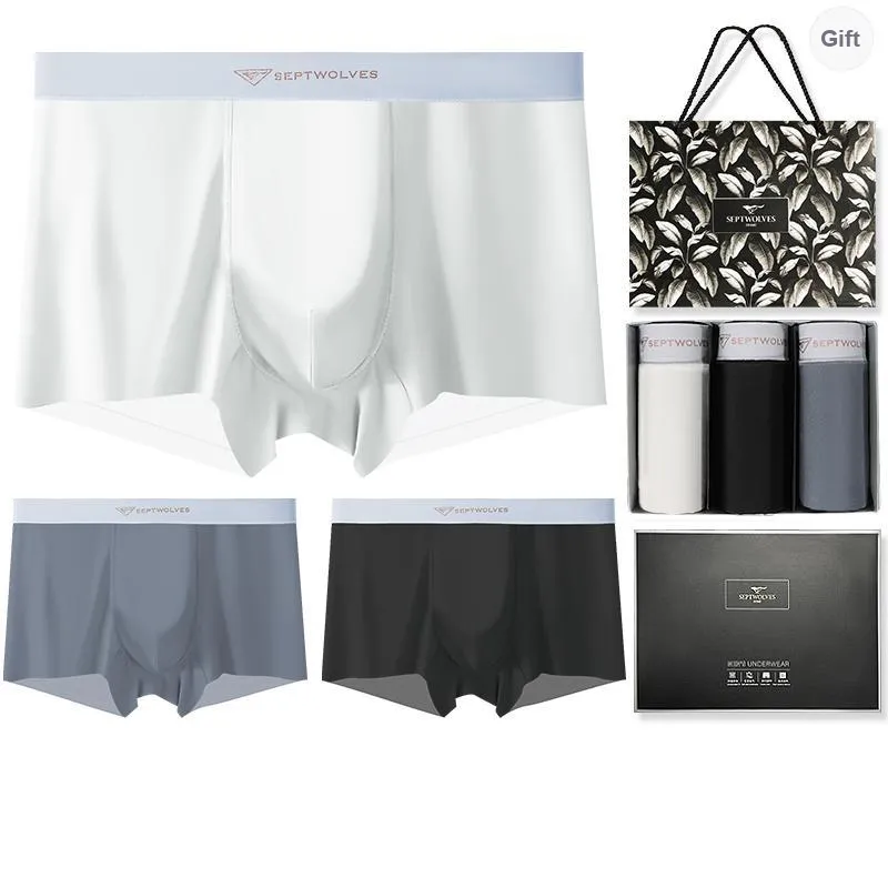 SEPTWOLVES Underpants Men's 3 Pack Gift Box Set+Shopping Bag-0
