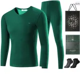 Crew Neck Clothing Sets (Jasper) Thickened and Fleece-Lined/Includes 2 Pack Socks+Shopping Bag