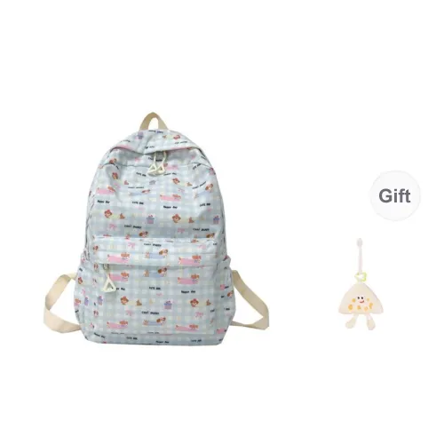 KAMLUI Composite Cloth Backpacks Backpack Regular Unisex Light Blue Kitten/Light Blue Puppy