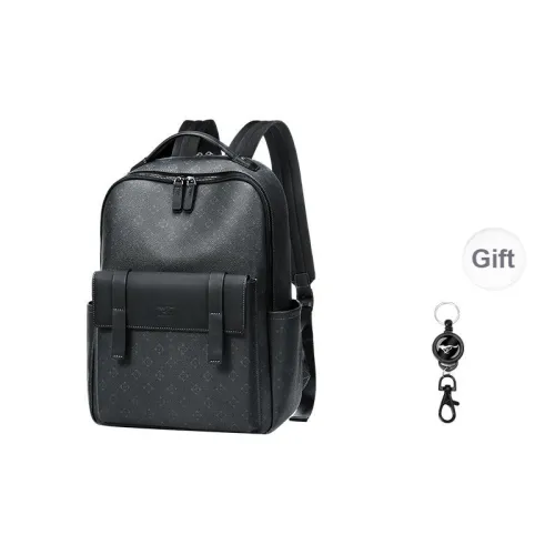 SEPTWOLVES Artificial Leather Backpack Laptop Bag Backpack QPL Regular Unisex Black