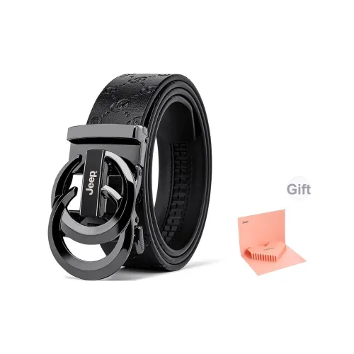 JEEP Ремни из коровьей кожи Мужской Черный 3,5 см