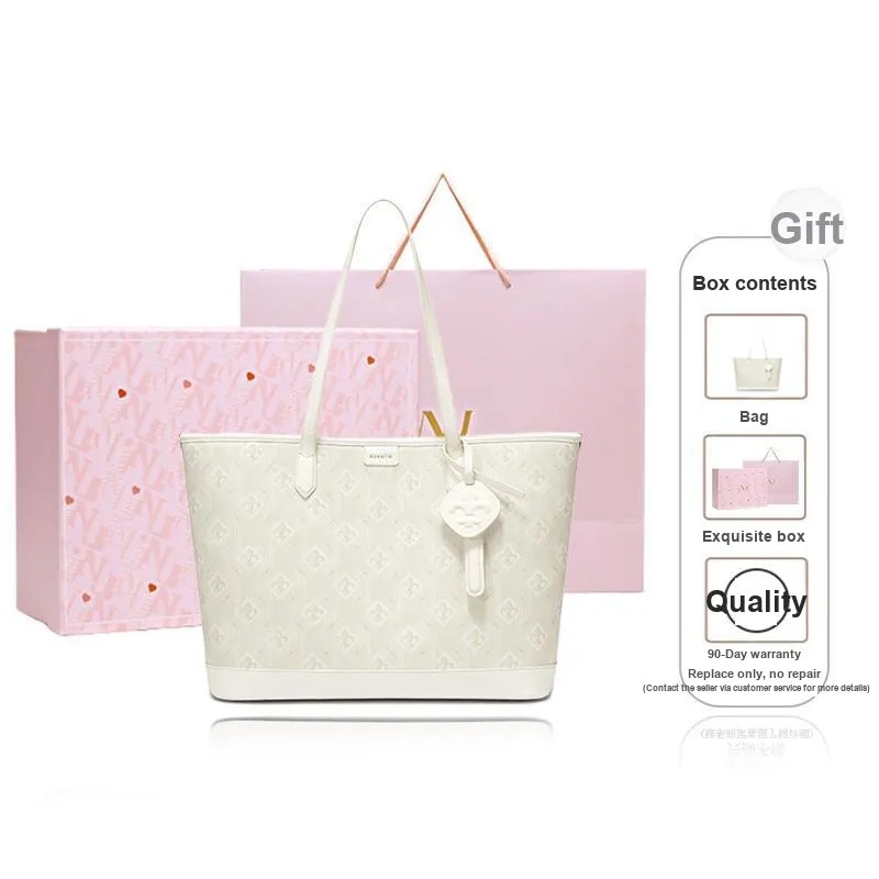 NUCELLE PVC Tote Bag Shopping Bag Shoulder Bag Laptop Bag Large Size Women's White Black