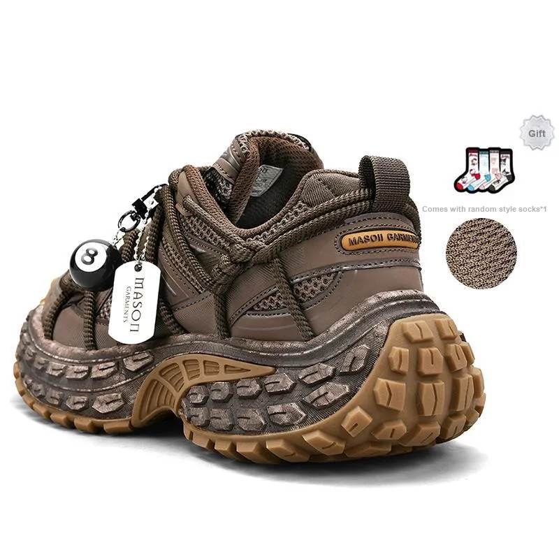 Masongarments Cushioned Wear-Resistant Breathable Lightweight Height Increasing Low-Top Chunky Sneakers Men's-21