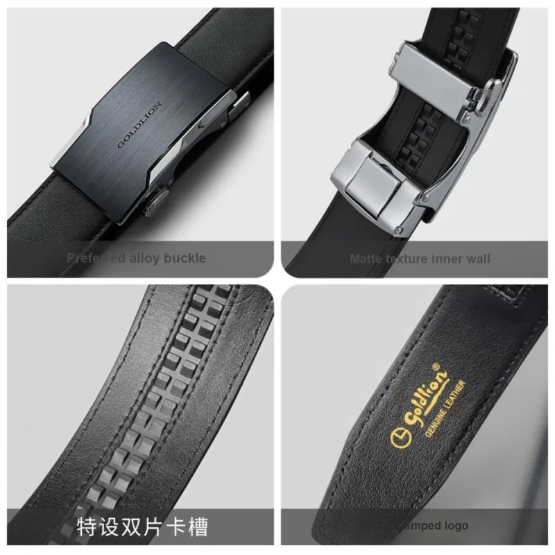 GOLDLION Top Grain Cow Leather Leather Belts Men's 3.5cm-7