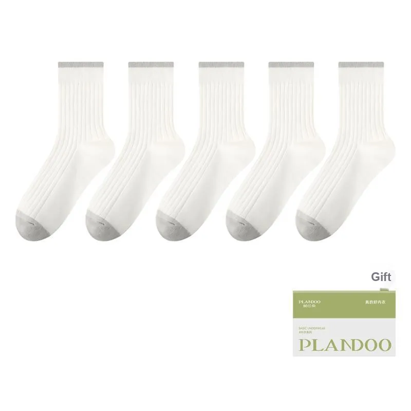 PLANDOO Mid Calf Socks Men's Shopping Bag 5 Pack-23