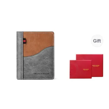CNOLES Synthetic Leather Wallet Small Size Men's Ink Wash Brown