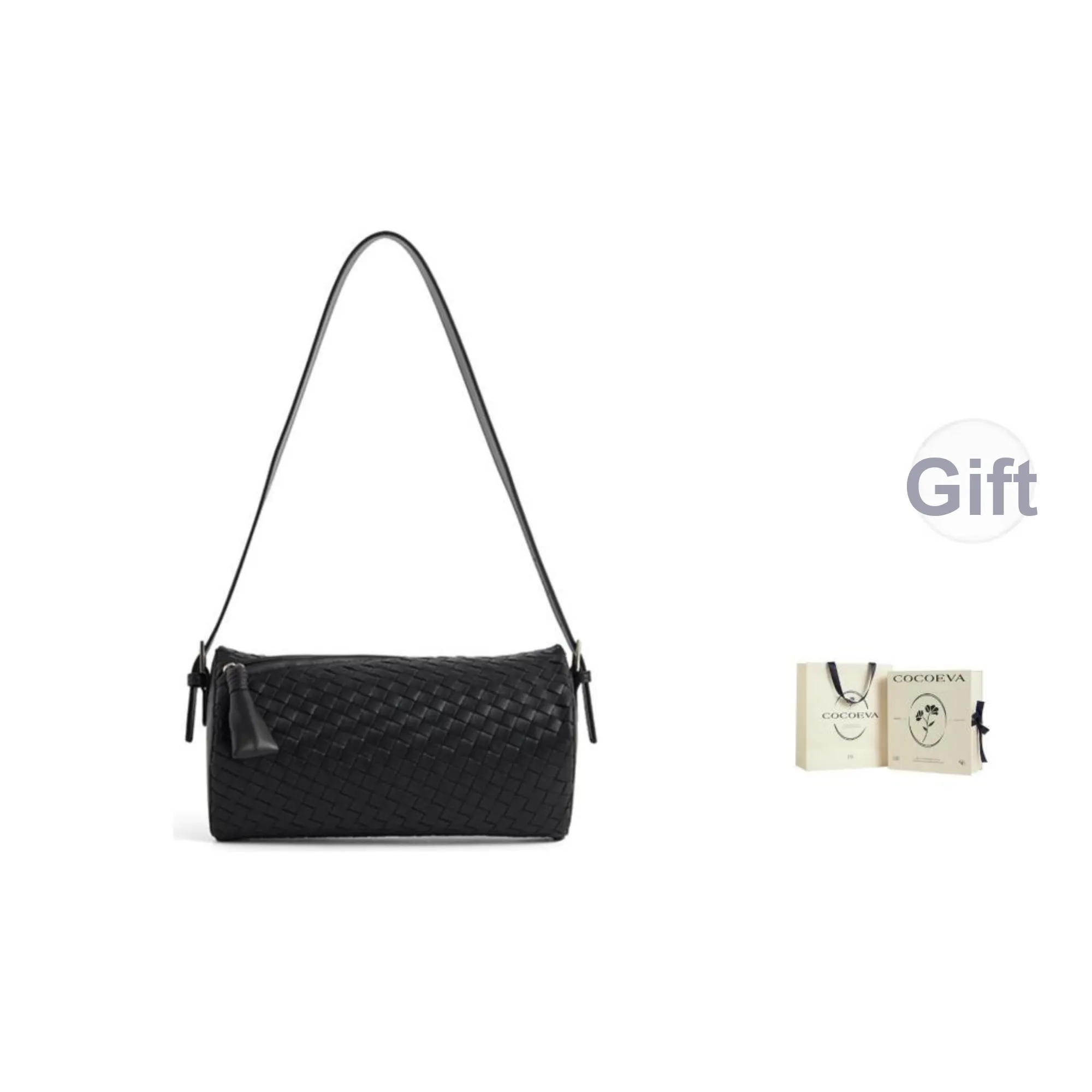 COCOEVA Cow Leather Shoulder Bag Women's Black
