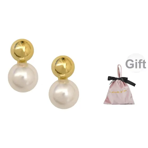 Wakfu Золотой Покрытый Медный 925 пробы Серебро Булавка Искусственная Жемчужина Серьги Женские