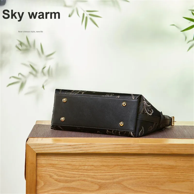 Pmsi Fabric Shoulder Bag Medium Size Women's Black 1-5