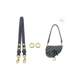 Dior 새들 가방, 블루 3단 세팅 조절 가능 숄더 스트랩 65-111cm [앤틱 골드 서클 1쌍 포함]