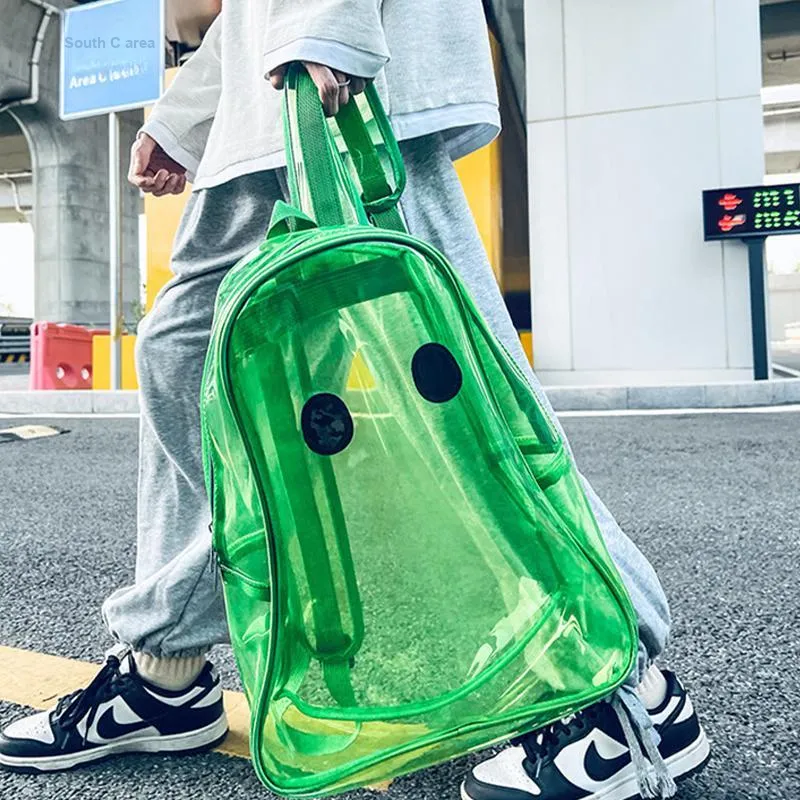 Bywhich PVC Backpack Regular Unisex White Green-16