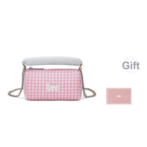 Lee Fabric Handbag, Shoulder Bag, Crossbody Bag Large Size Women's Pink Plaid