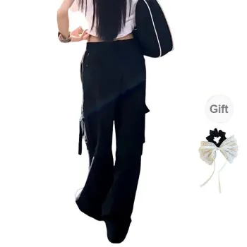 PAVEA Cargo Pants Women's Black+Hair Tie Comes With
