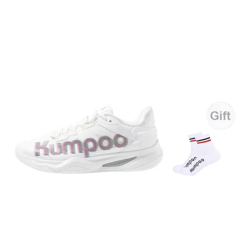 KUMPOO Badminton Shoes Unisex Low-Top White/Hot Pink/Sky Blue