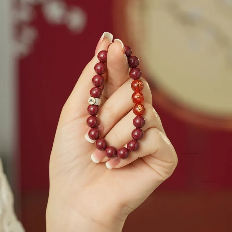 SEVEN COOK Reconstructed Cinnabar Bracelets Unisex-9