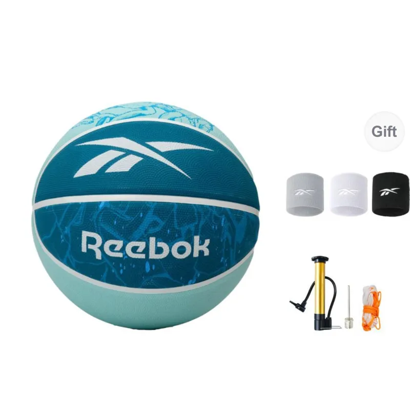 Reebok Rubber Basketball Blue Size 7 Street Training Competition Unisex-10