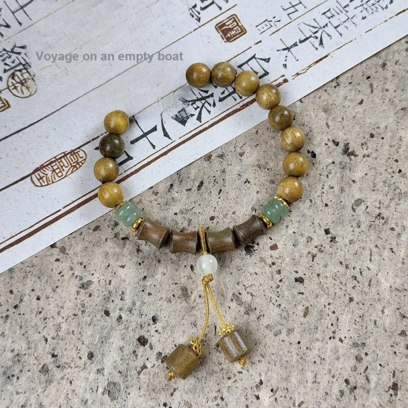 PUTUOSHANWENCHUANG Green Sandalwood Bracelets Unisex-6